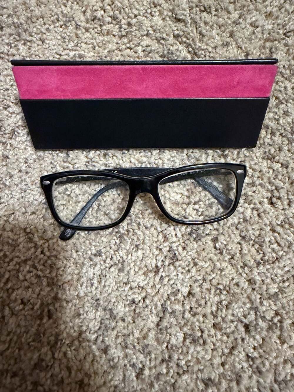 Ray-ban Small Eyeglasses RB 1531 Polished Black on Clear Square Frame